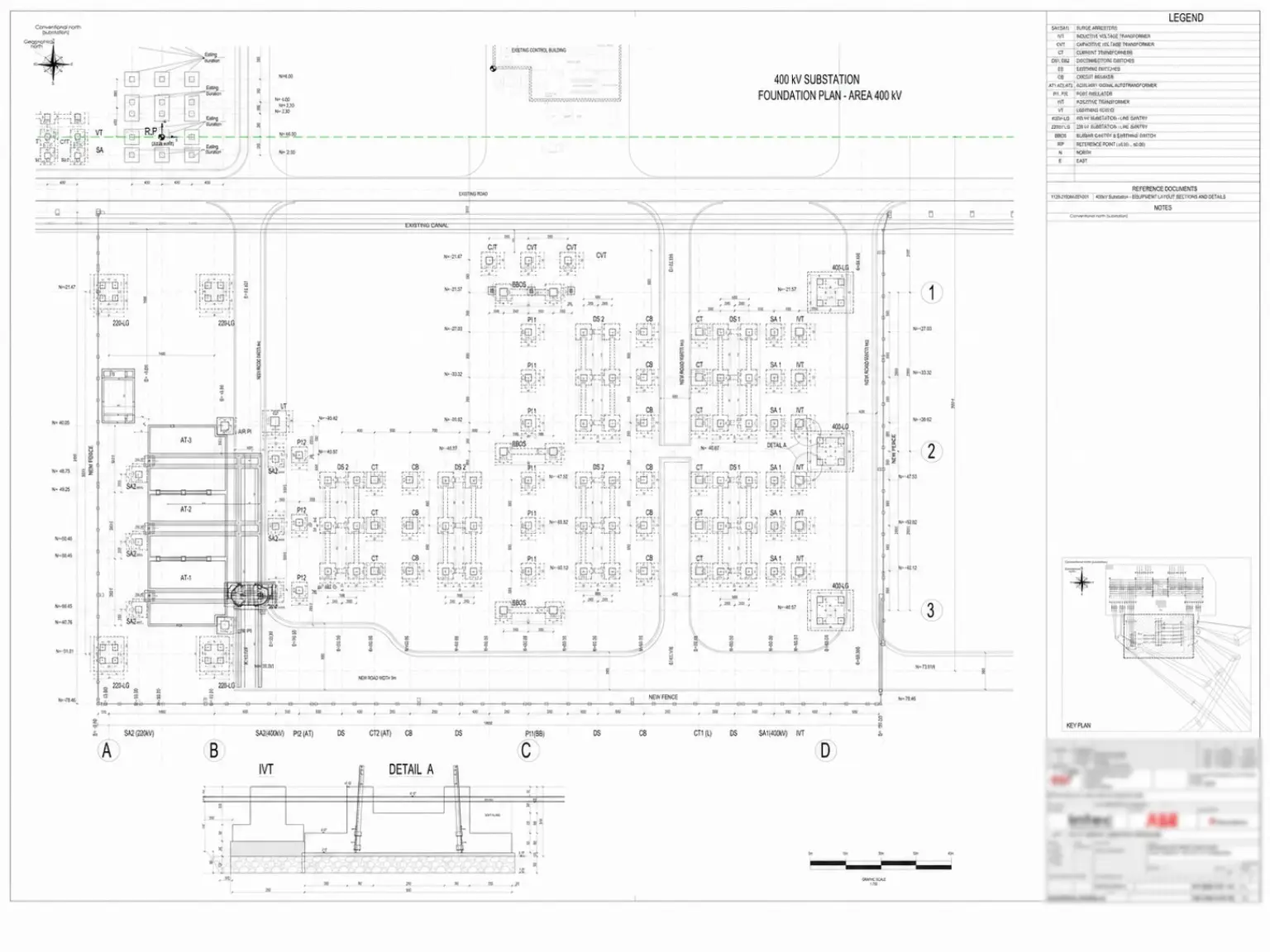 400 kV substation foundation plan