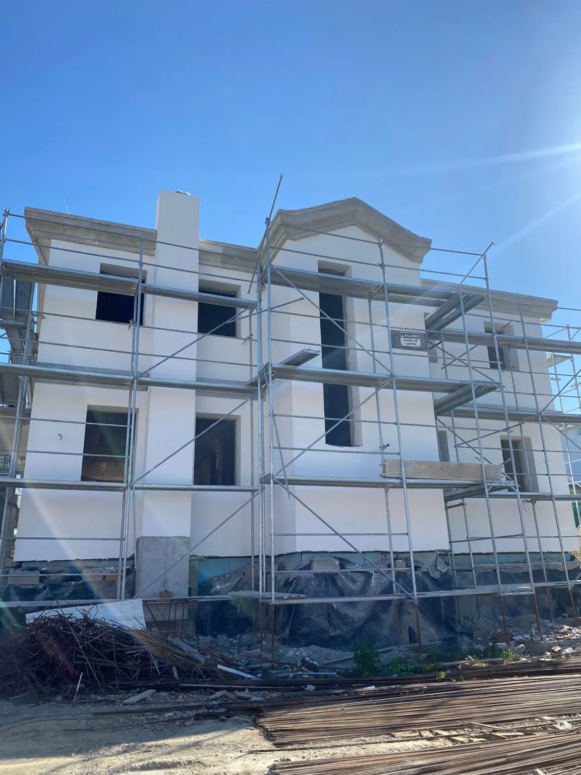 Private residence during structural construction